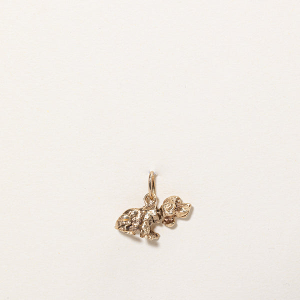 10k Yellow Gold Bobble Head Dog Charm