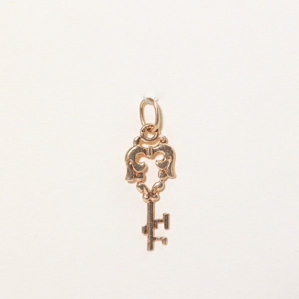 14k Yellow Gold Key Charm