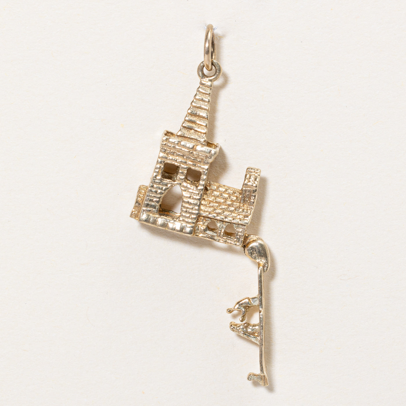 9k Yellow Gold Wedding Chapel Charm