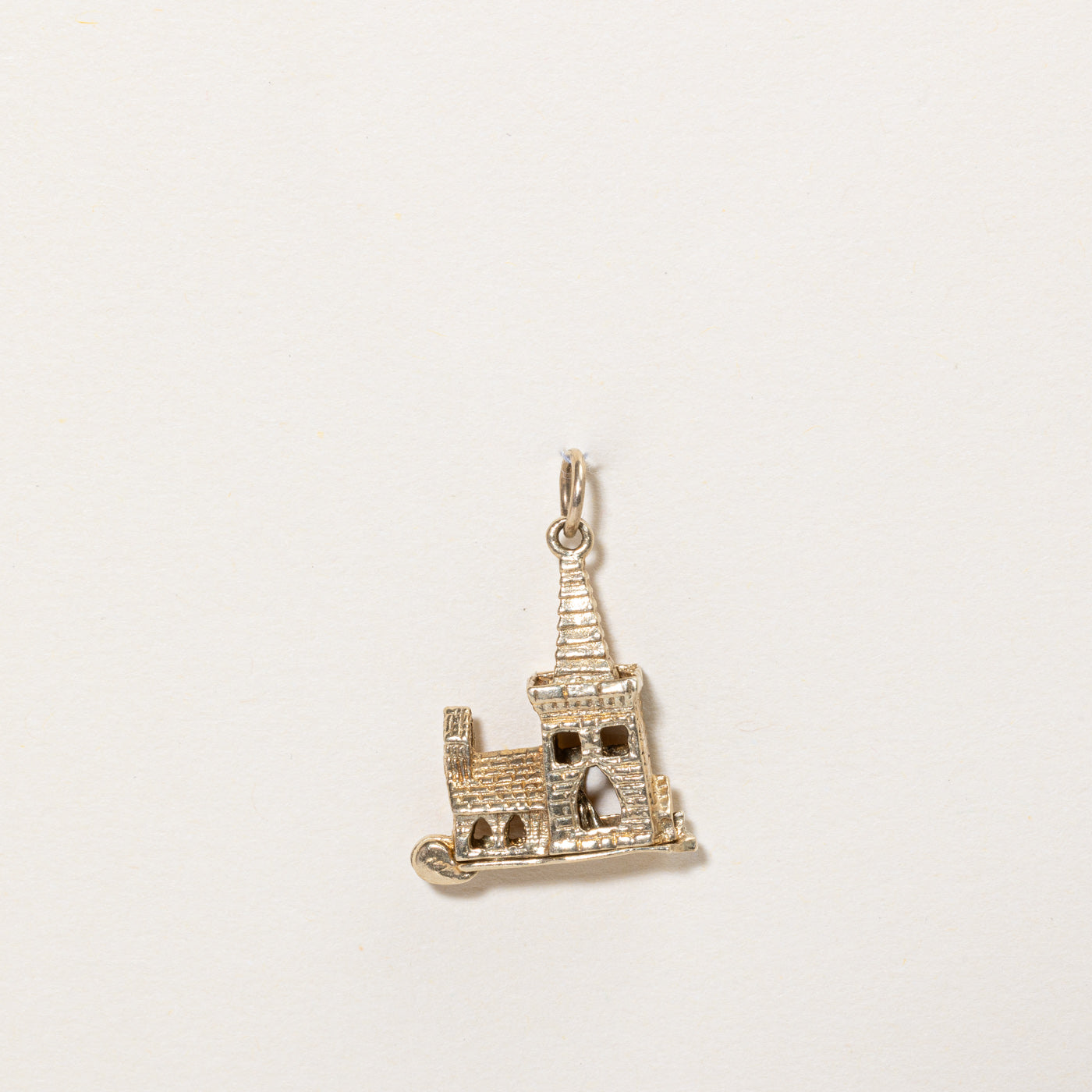 9k Yellow Gold Wedding Chapel Charm