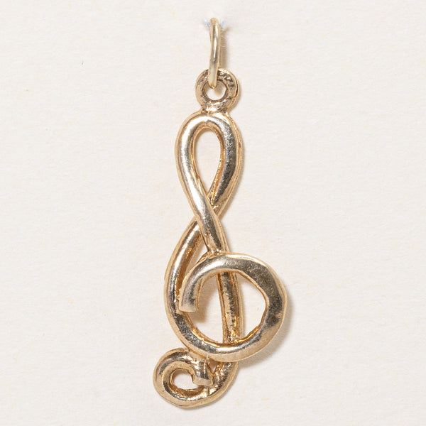 9k Yellow Gold Treble Clef Charm