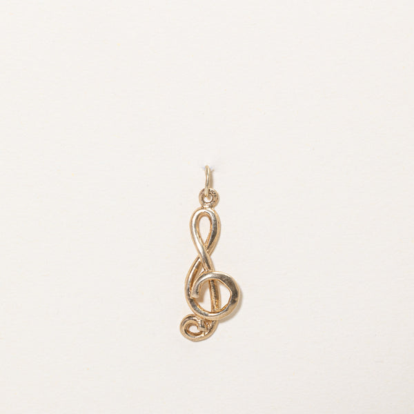 9k Yellow Gold Treble Clef Charm