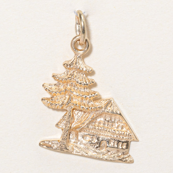 10k Yellow Gold Cabin in the Woods Charm