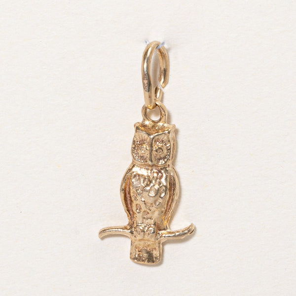 10k Yellow Gold Owl Charm