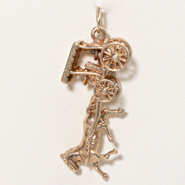 9k Yellow Gold Horse & Carriage Charm