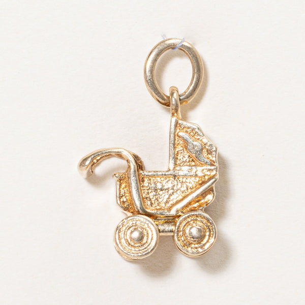 14k Yellow Gold Baby Carriage Charm