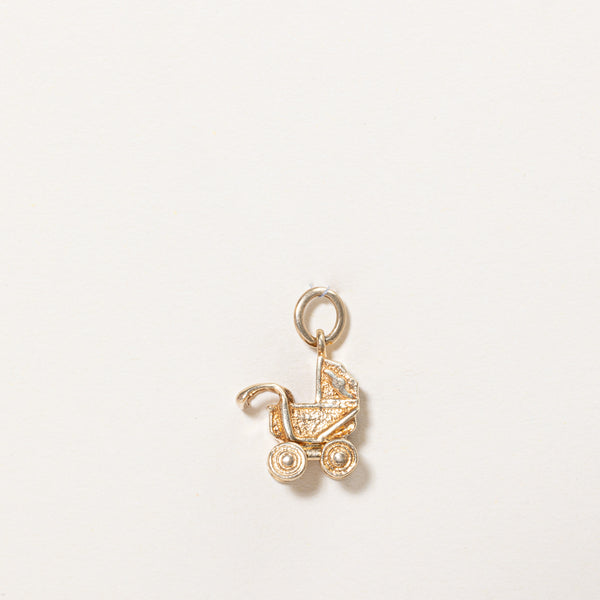 14k Yellow Gold Baby Carriage Charm