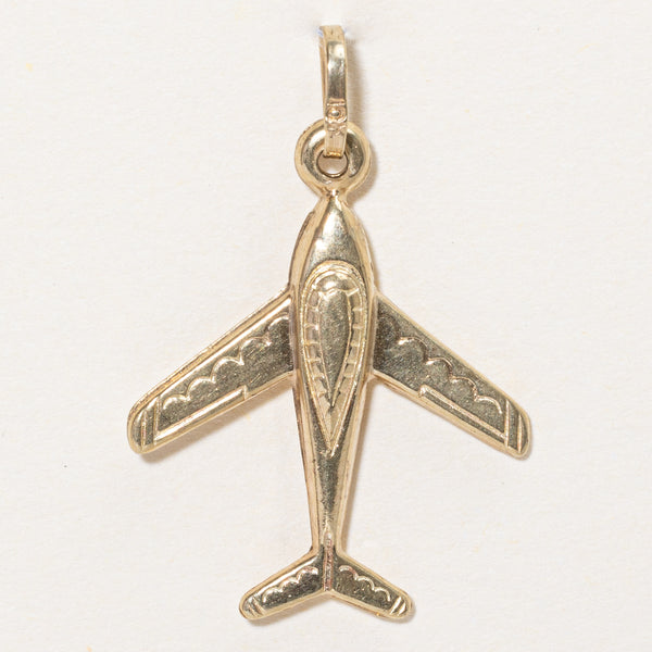 10k Yellow Gold Airplane Charm