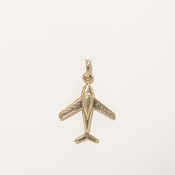 10k Yellow Gold Airplane Charm