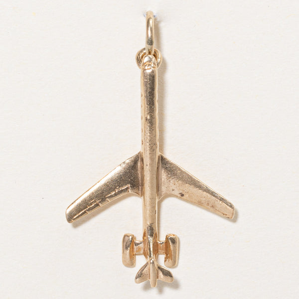 10k Yellow Gold Airplane Charm