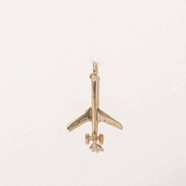 10k Yellow Gold Airplane Charm