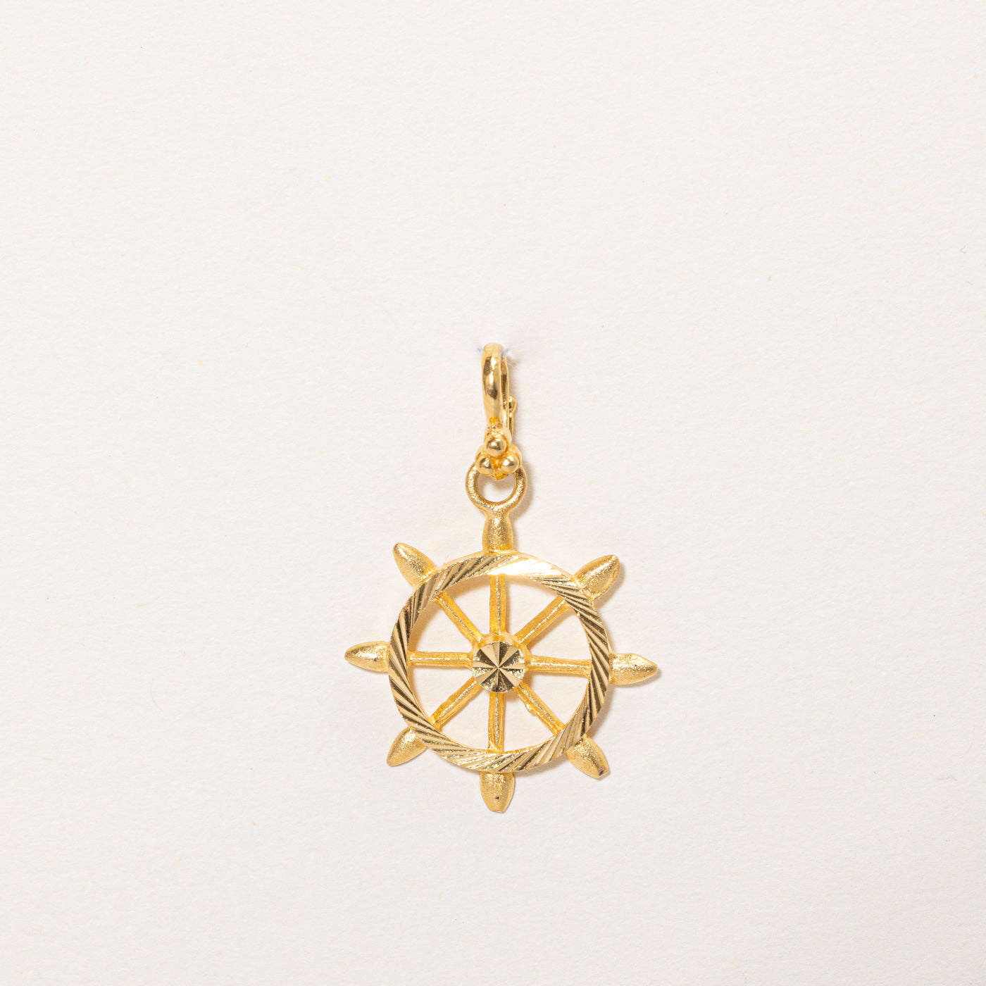 21k Yellow Gold Ship Helm Charm