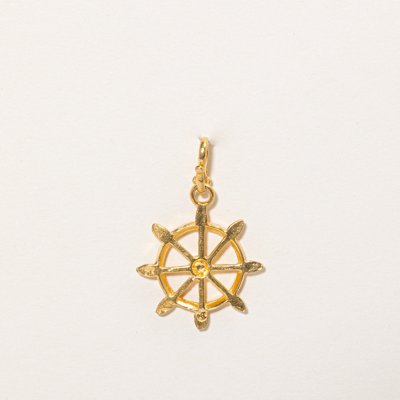 21k Yellow Gold Ship Helm Charm