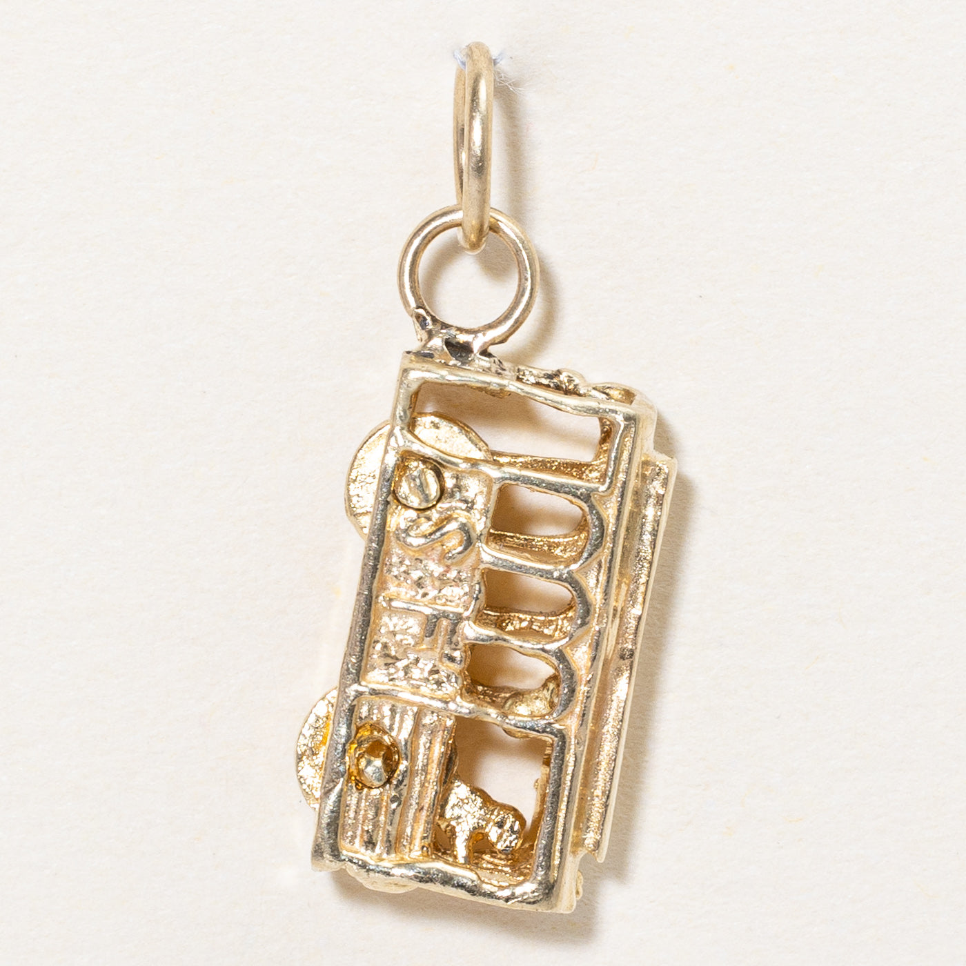 14k Yellow Gold Trolley Car Charm