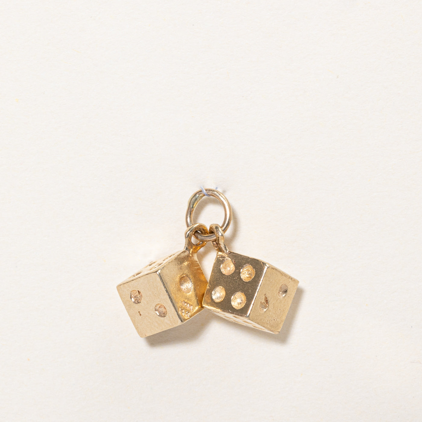 14k Yellow Gold Dice Charm