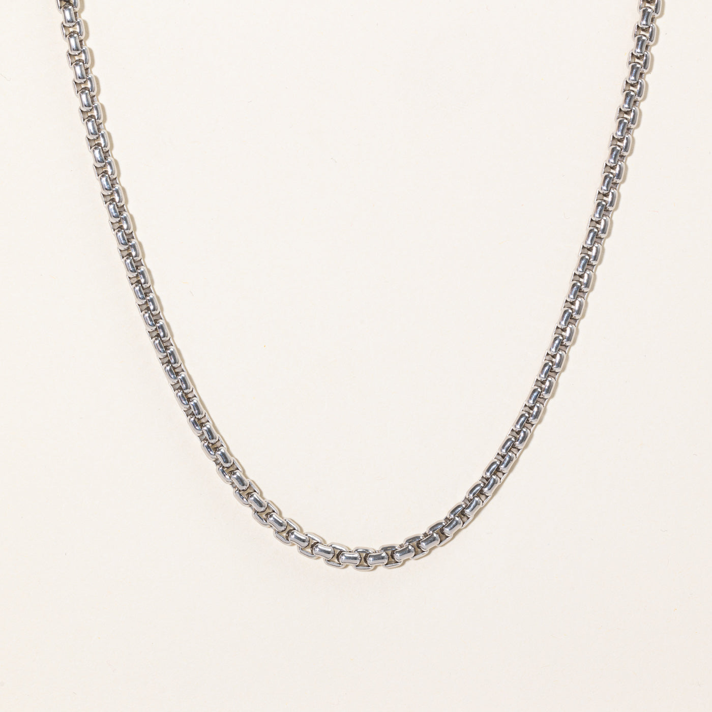 'Tiffany & Co' 18k White Gold Square Link Chain | 20" |