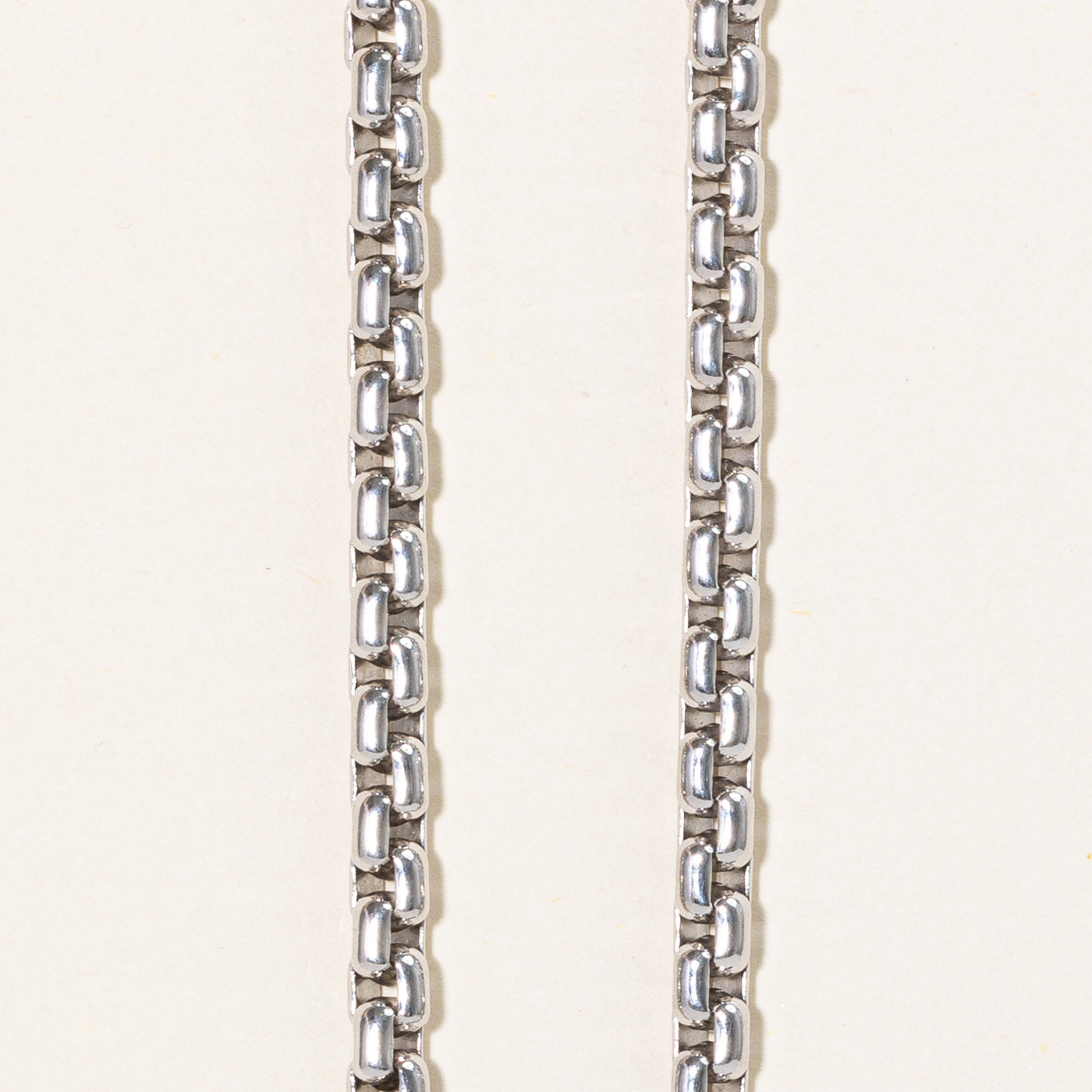 'Tiffany & Co' 18k White Gold Square Link Chain | 20" |