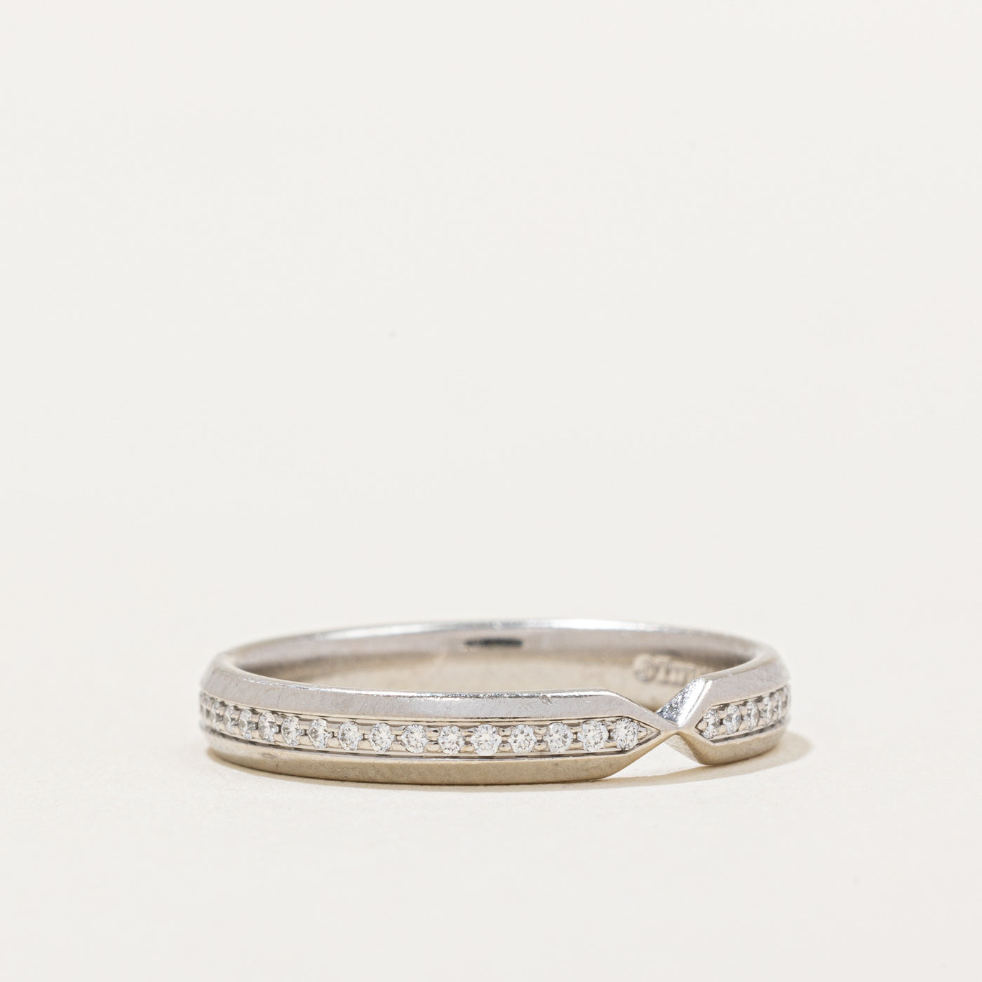 'Tiffany & Co' The Tiffany Setting Diamond Nesting Narrow Band Ring | 0.17ctw | SZ 5.75 |