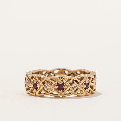 'Givenchy' Ruby & Diamond Ring | 0.54ctw, 0.08ctw | SZ 6 |