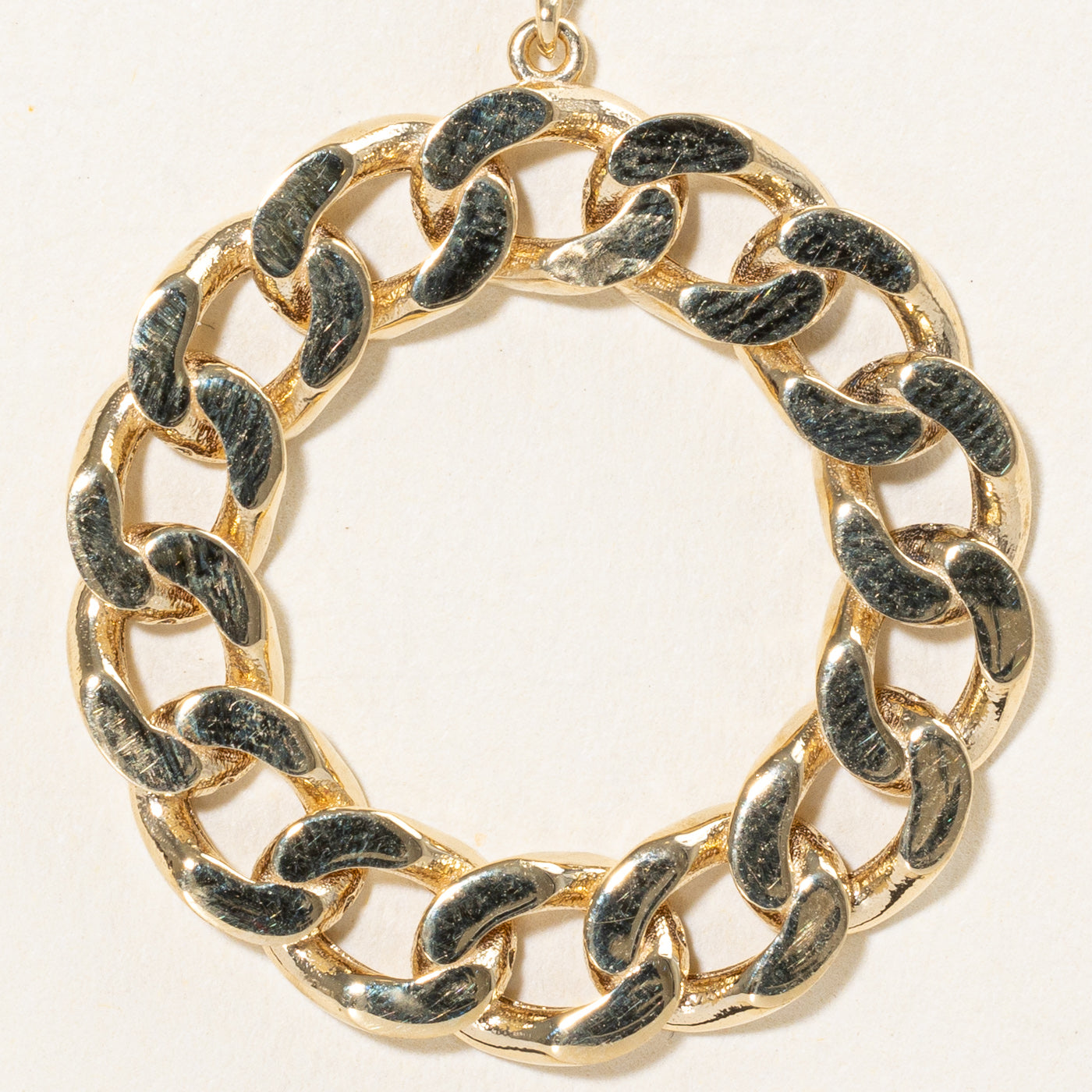 18k Yellow Gold Cuban Link Wreath Pendant