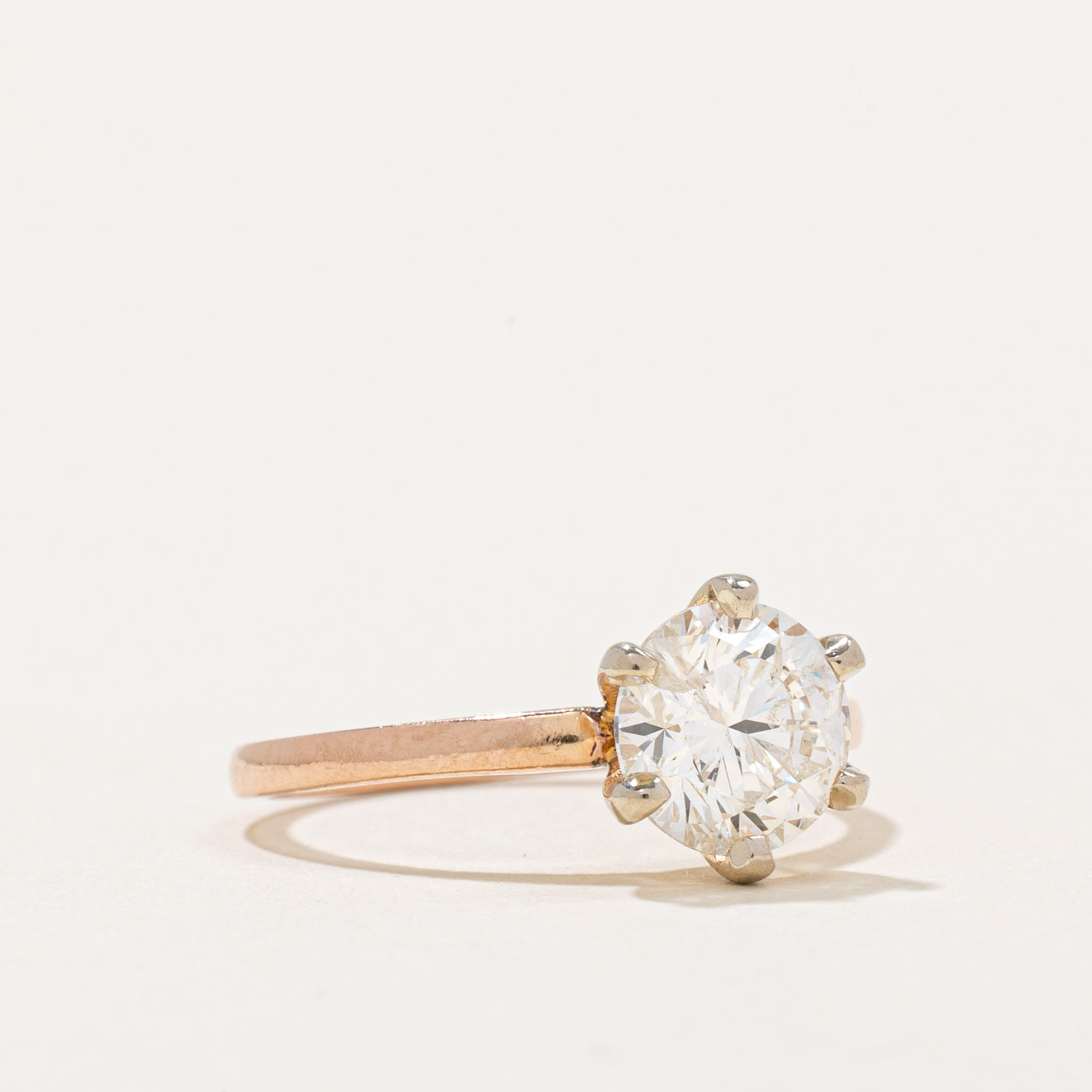 Bague de fiançailles solitaire en diamant | 1,45 ct I1 H/I | Taille 5,75 | 