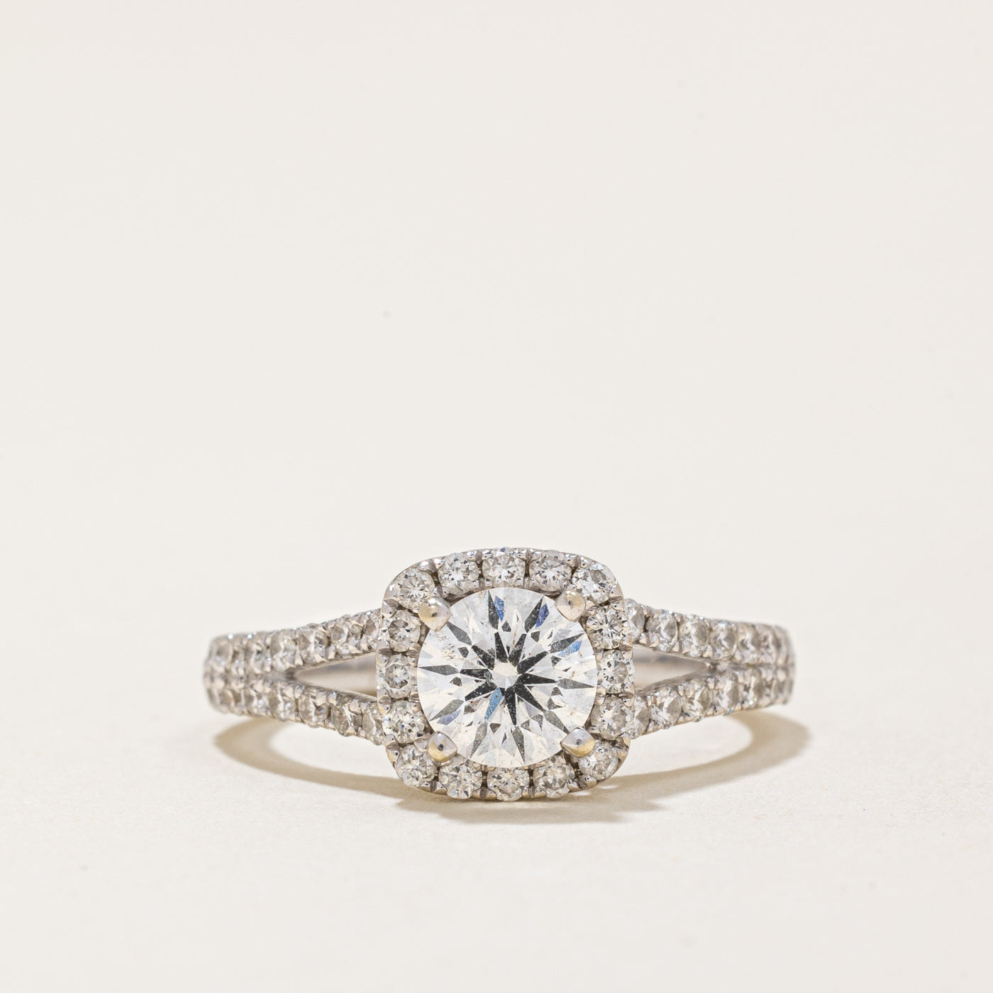 Canadian Diamond Halo Engagement Ring | 0.98ctw | SZ 4.5 |
