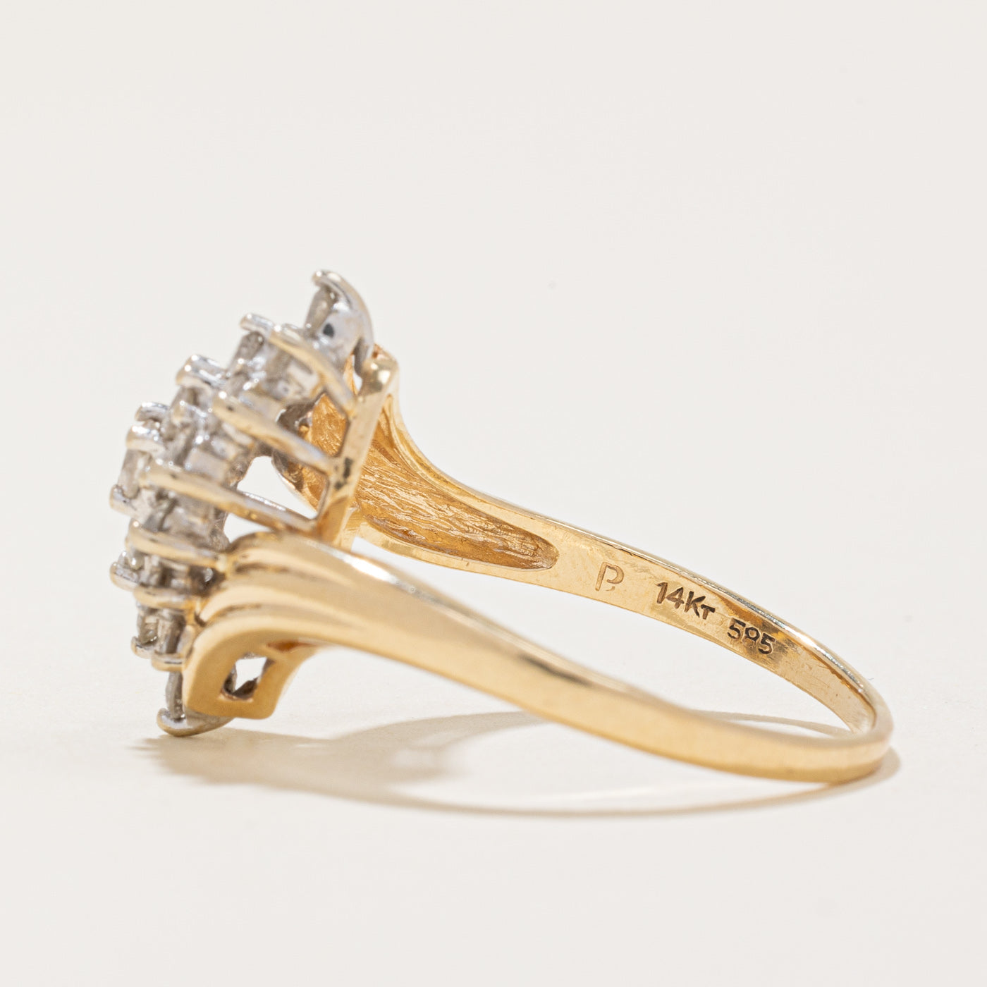 Diamond Cluster Waterfall Ring | 0.85ctw | SZ 8 |