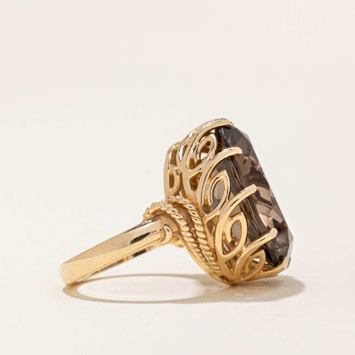 Smoky Quartz Cocktail Ring | 12.96ct | SZ 6.75 |