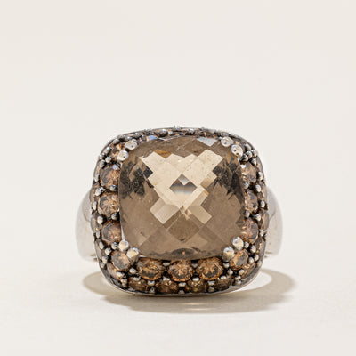 Smoky Quartz & Brown Diamond Cocktail Ring | 4.80ct, 1.98ctw | SZ 6.25 |