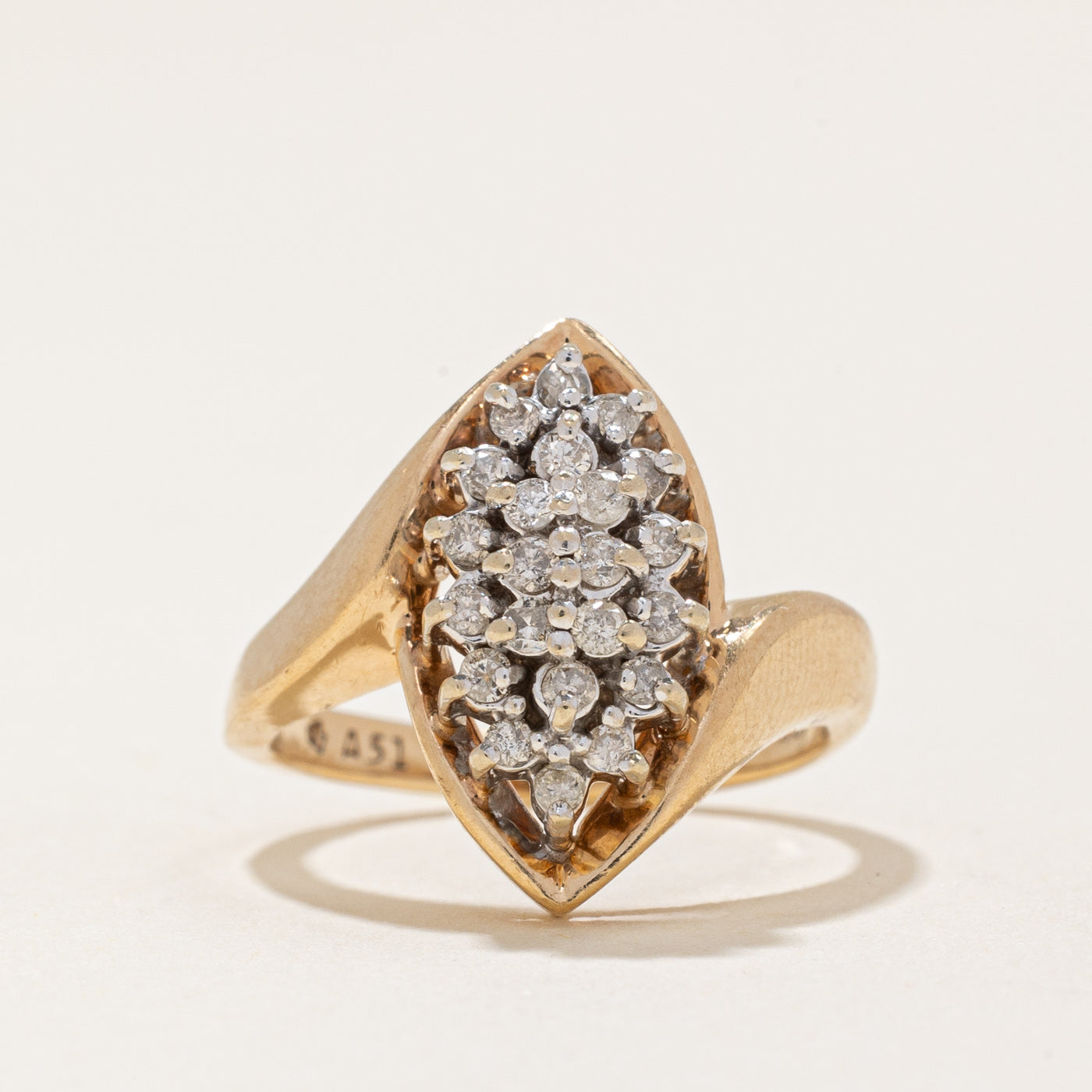 Diamond Cluster Cocktail Ring | 0.22ctw | SZ 4 |