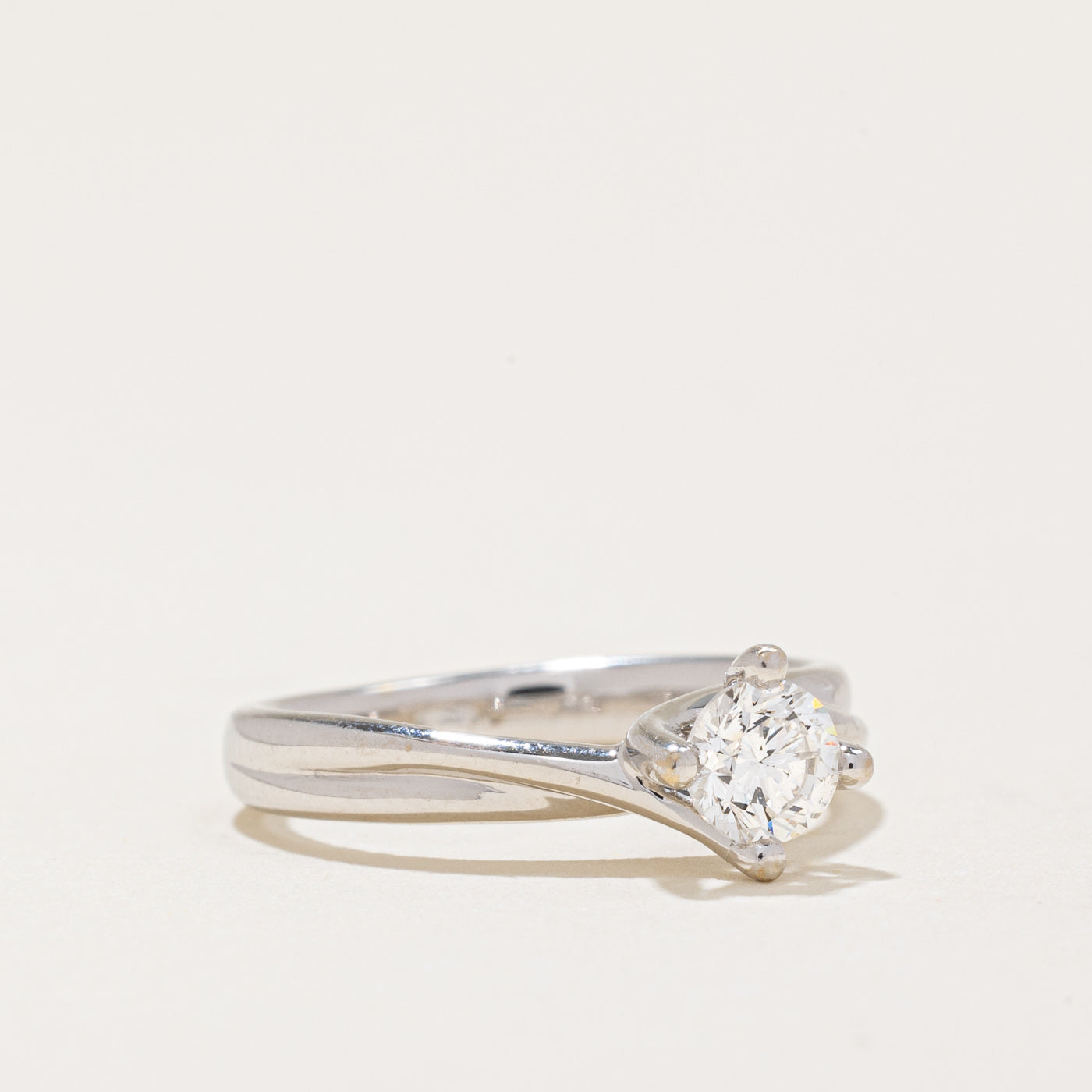 Bague de fiançailles solitaire en diamant | 0,36 ct | Taille 4,25 | 