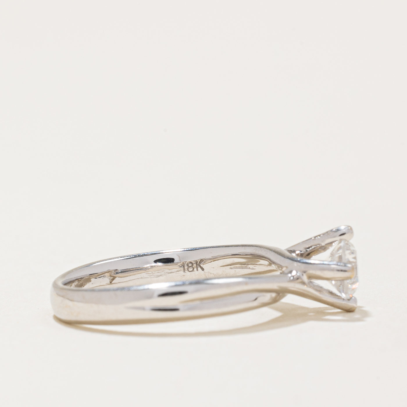 Bague de fiançailles solitaire en diamant | 0,36 ct | Taille 4,25 | 