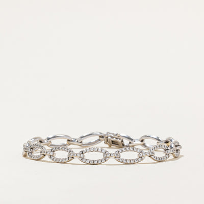 Diamond Oval Link Bracelet | 2.04ctw | 6.5