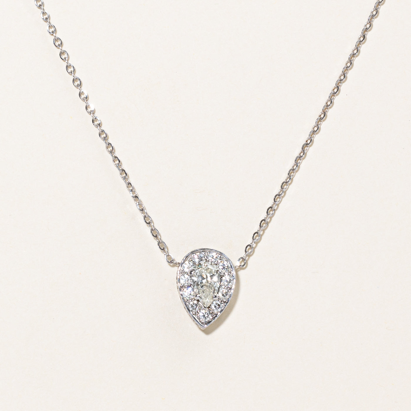 Pear Shaped Diamond Pendant Necklace | 1.57ctw | 16" |