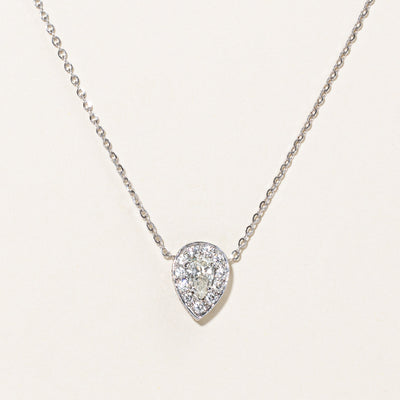 Pear Shaped Diamond Pendant Necklace | 1.57ctw | 16
