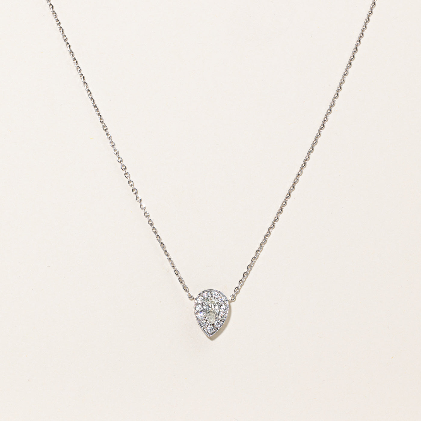 Pear Shaped Diamond Pendant Necklace | 1.57ctw | 16" |