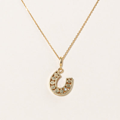 Horseshoe Diamond Pendant & Necklace | 0.01ct | 17.5