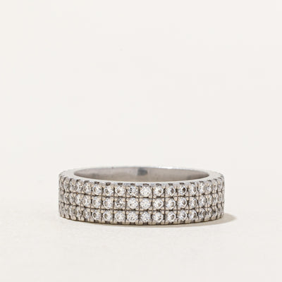Double Row Diamond Eternity Platinum Band | 1.00ctw | SZ 4.75 |
