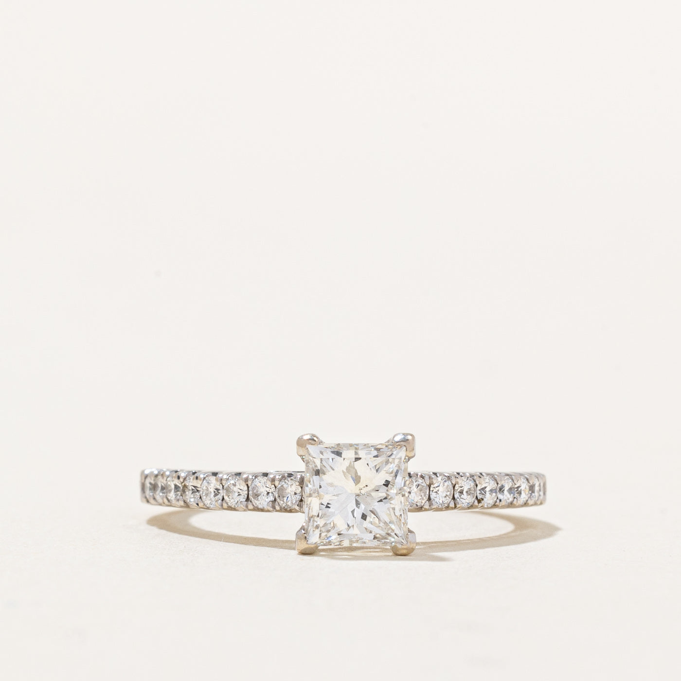 Bague de fiançailles en diamant taille princesse certifiée GIA | 0,92 ct SI1 H | Taille 5,5 | 