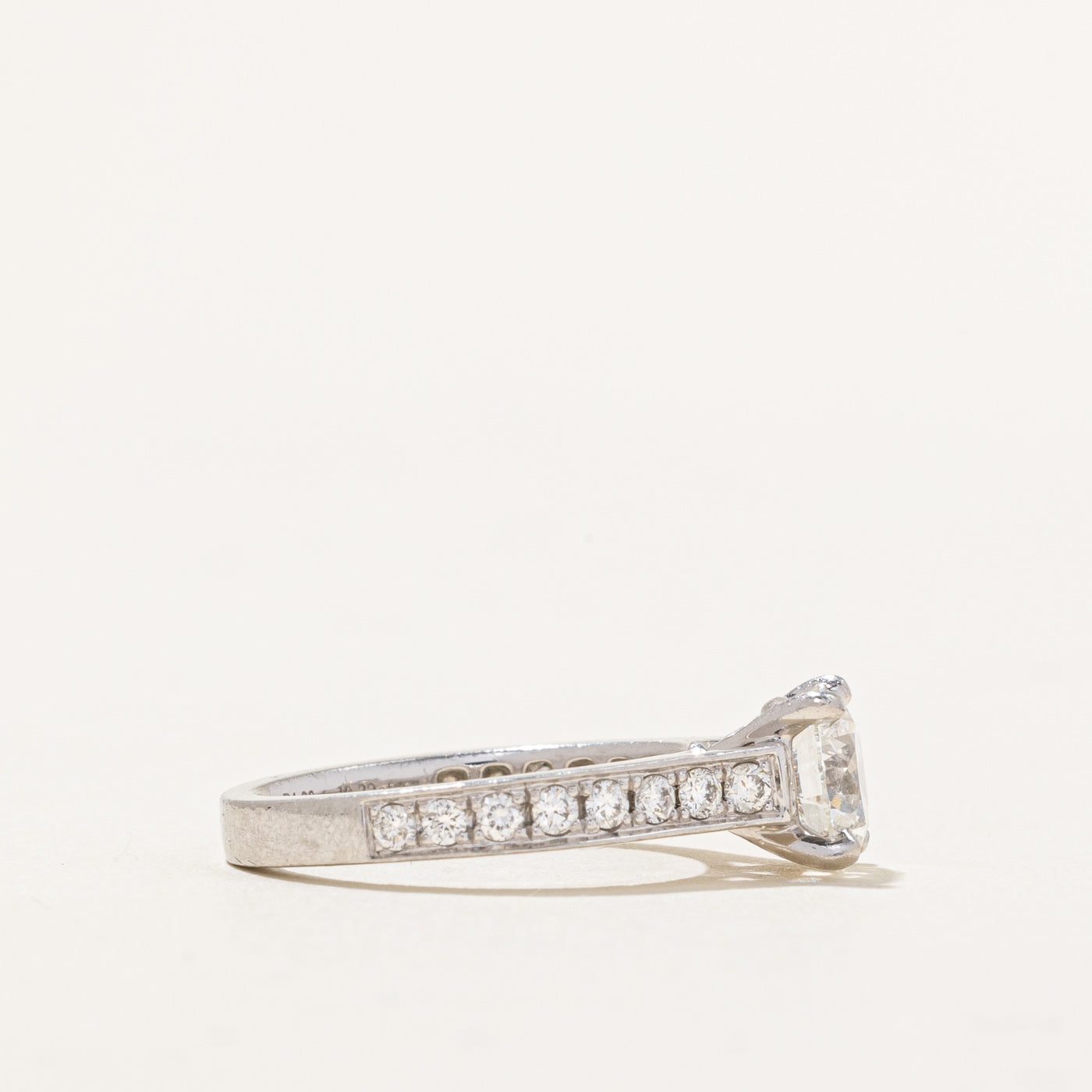 GIA Diamond Platinum Engagement Ring | GIA 1.20ct VVS1 F Ex | 1.44ctw | SZ 4.25 |