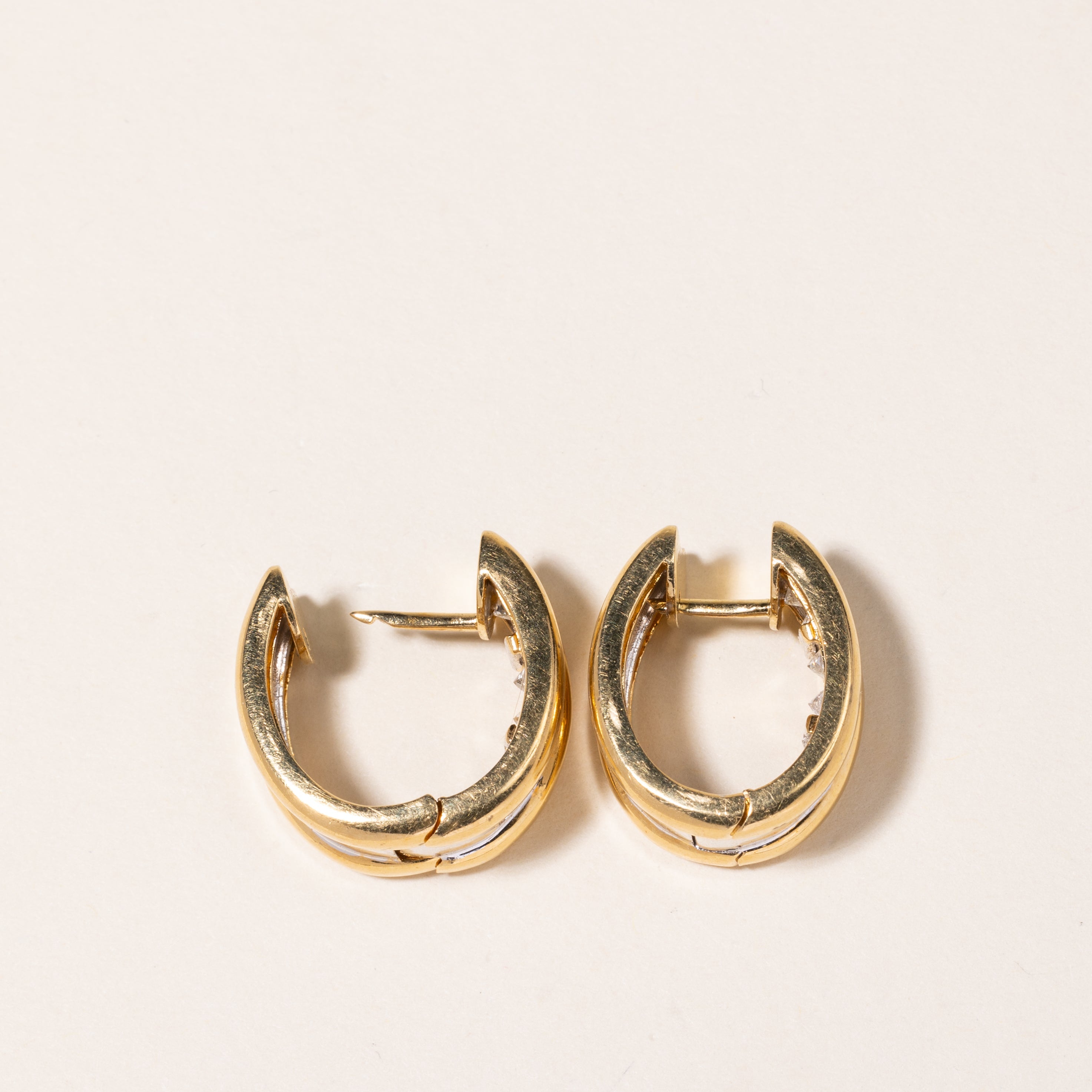 18K Yellow Gold Diamond Hoop Earrings | 1.79ctw |