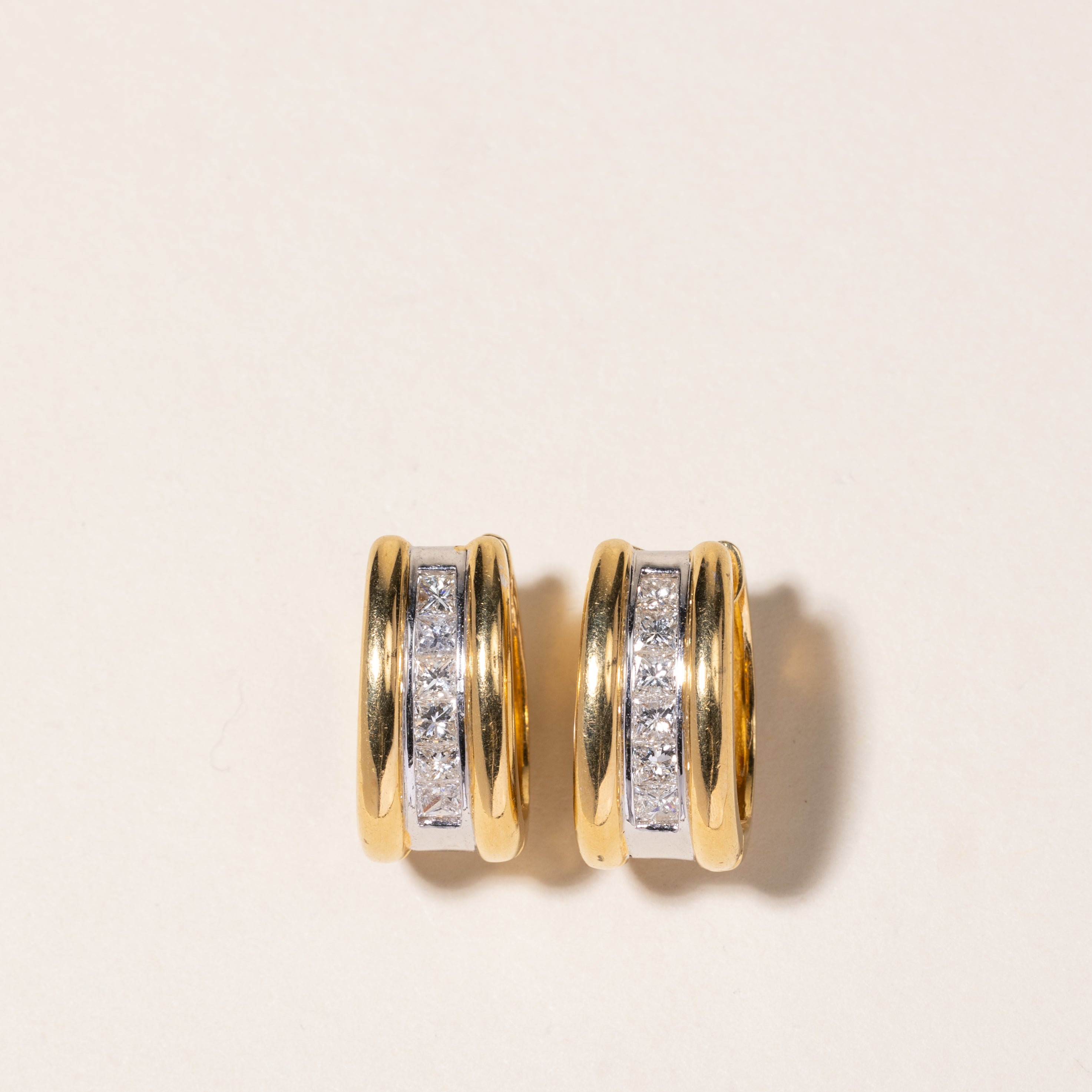 18K Yellow Gold Diamond Hoop Earrings | 1.79ctw |