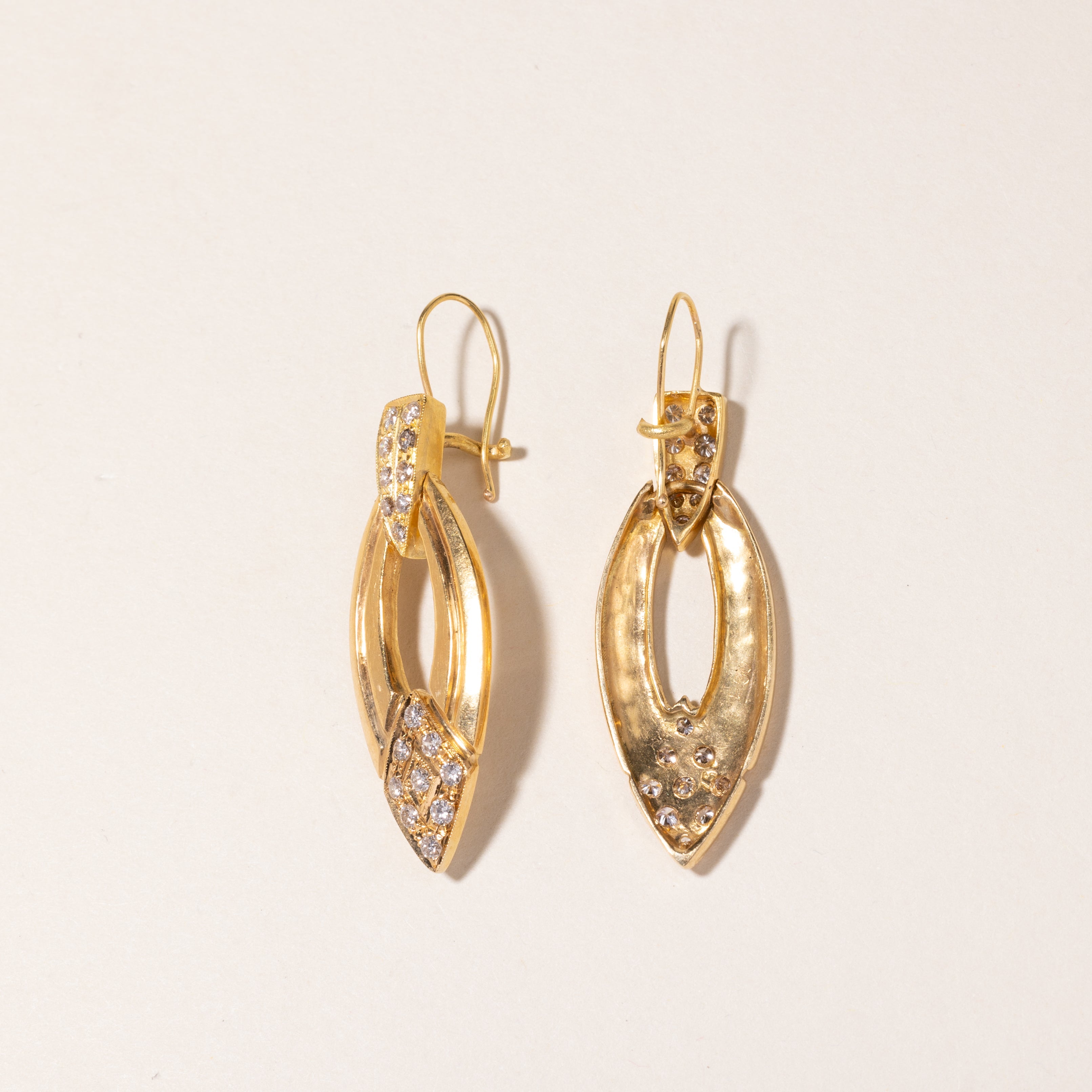 18K Yellow Gold Diamond Drop Earrings | 0.55ctw |