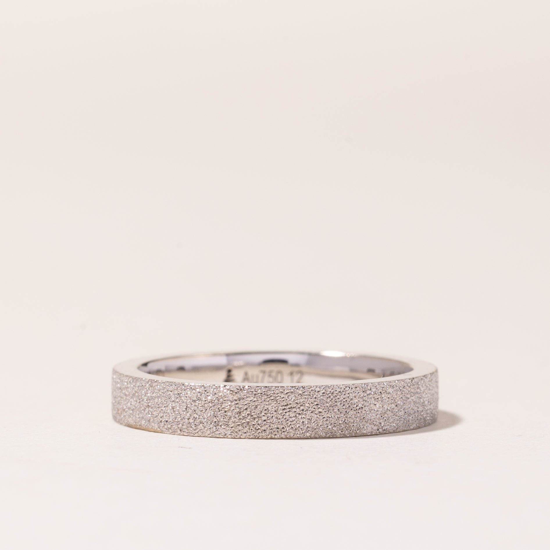 Alliance texturée en or blanc 18 carats | Taille 5,5 | 