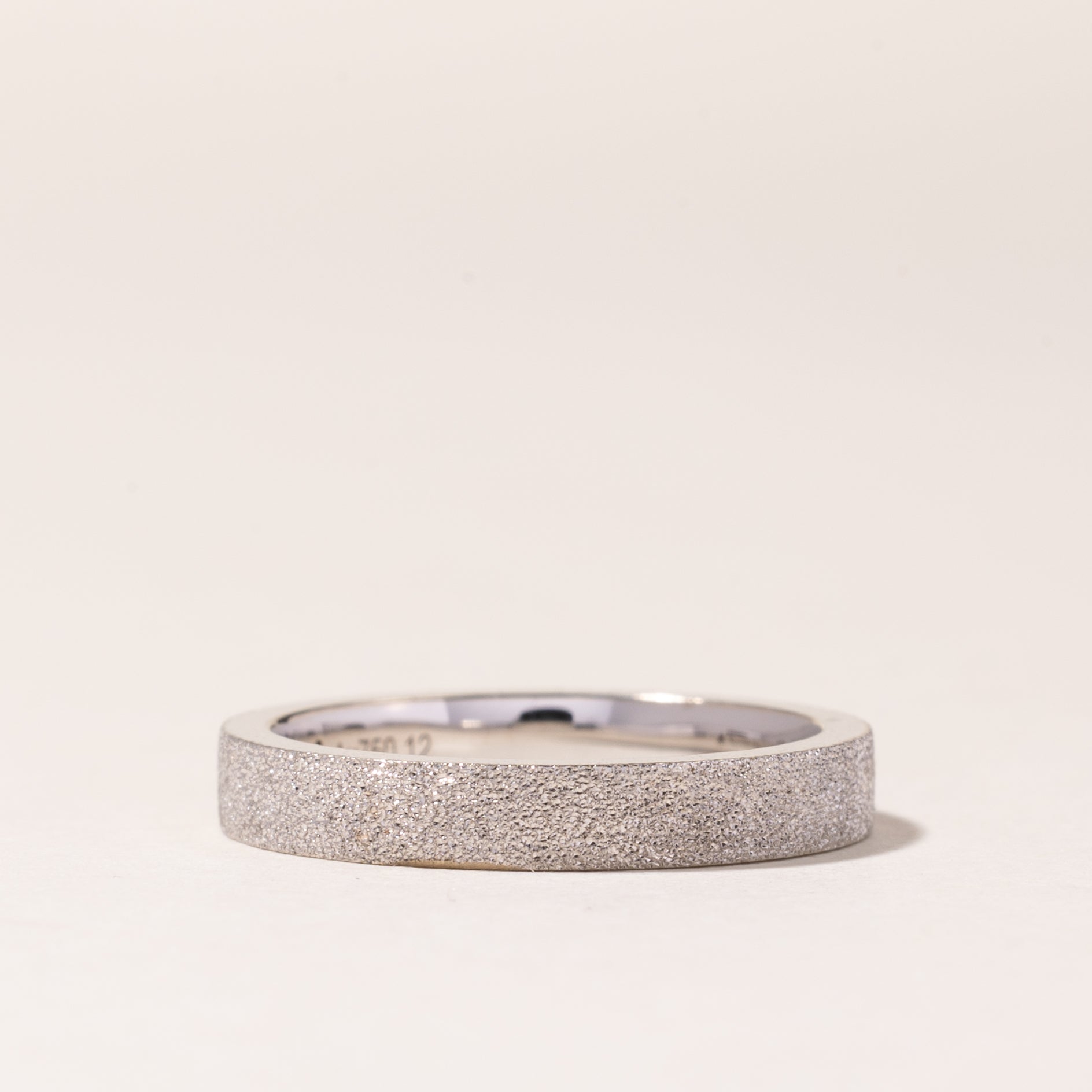 Alliance texturée en or blanc 18 carats | Taille 5,5 | 