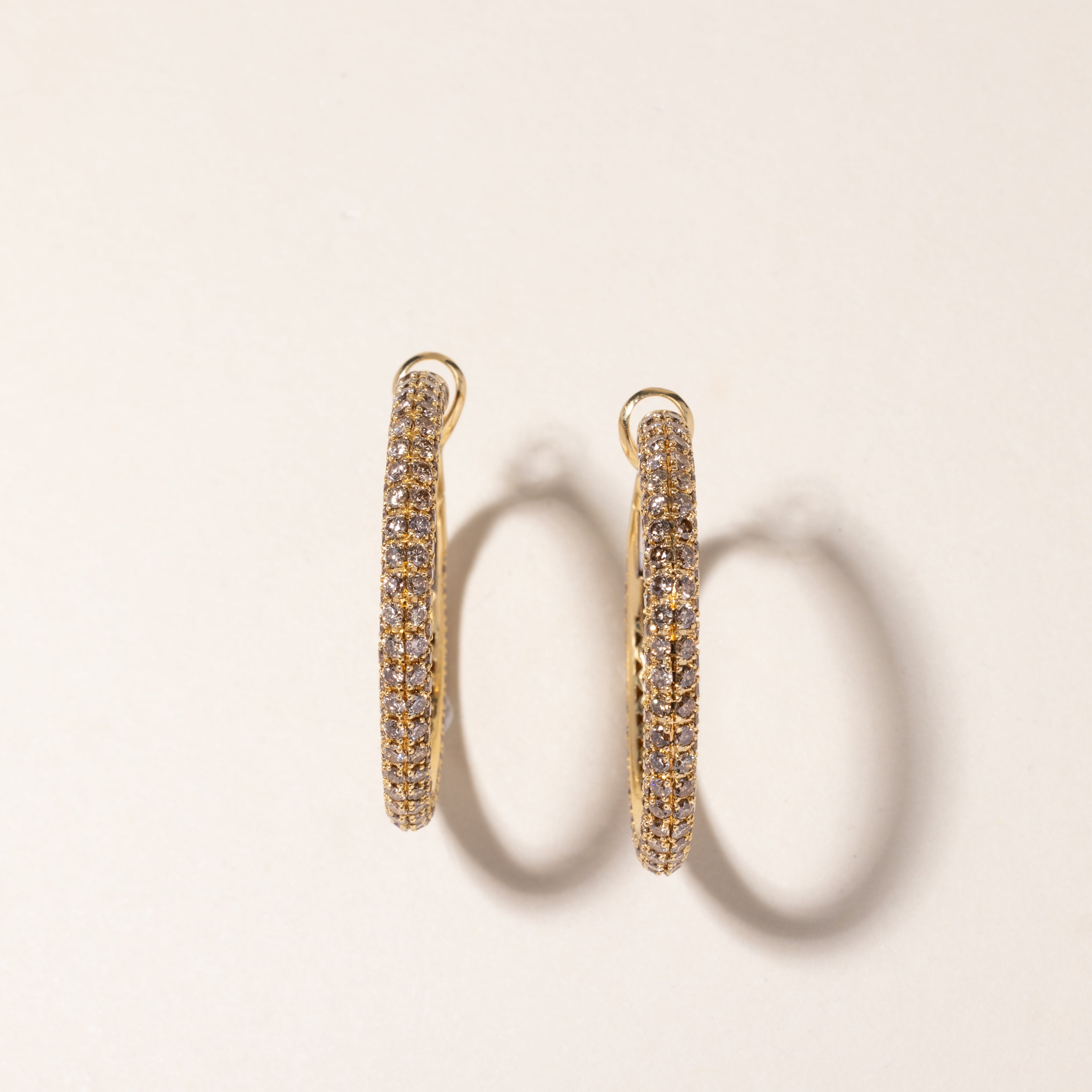 18K Yellow Gold Diamond Hoop Earrings | 5.97ctw |