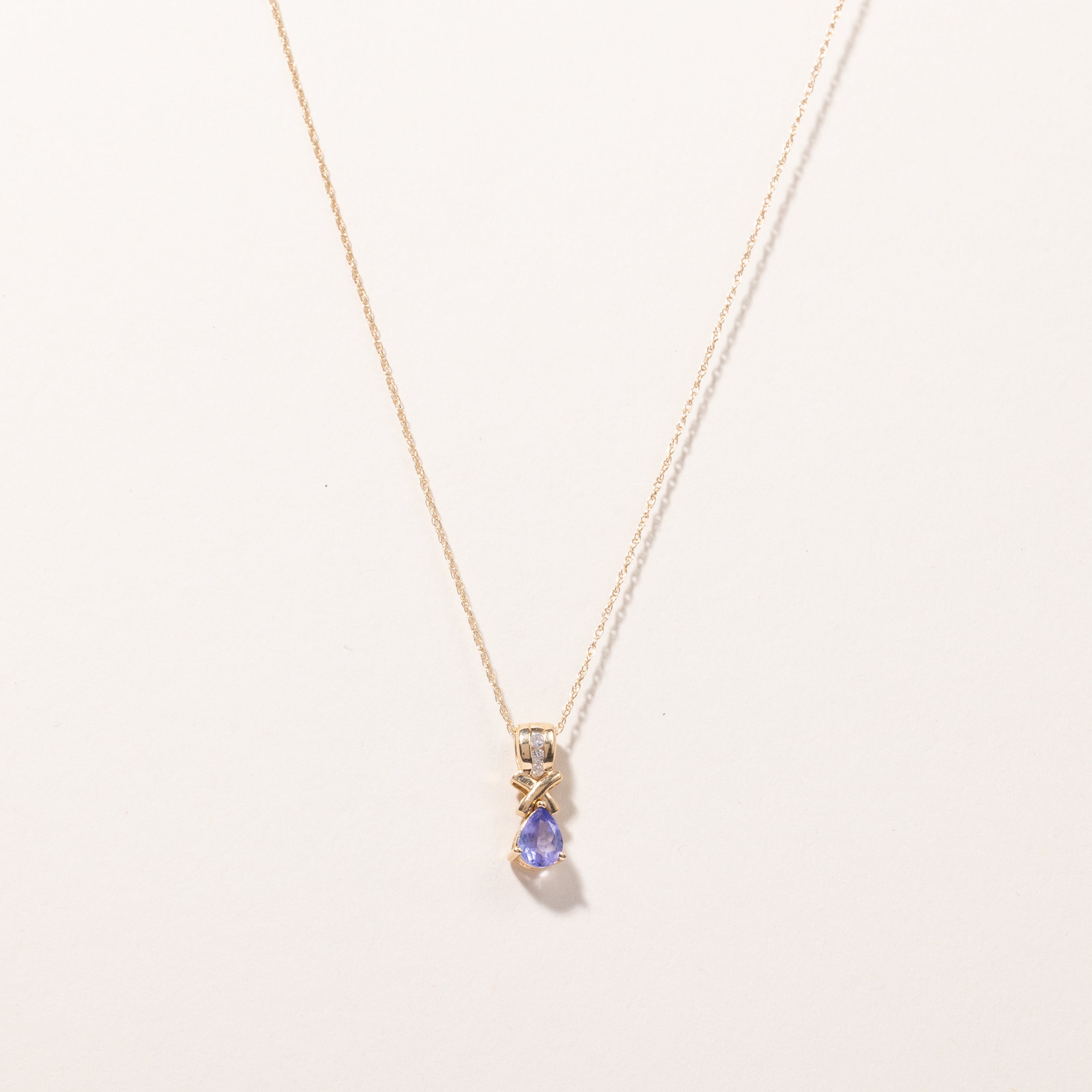 10k 10kt selling yellow gold tanzanite pendant