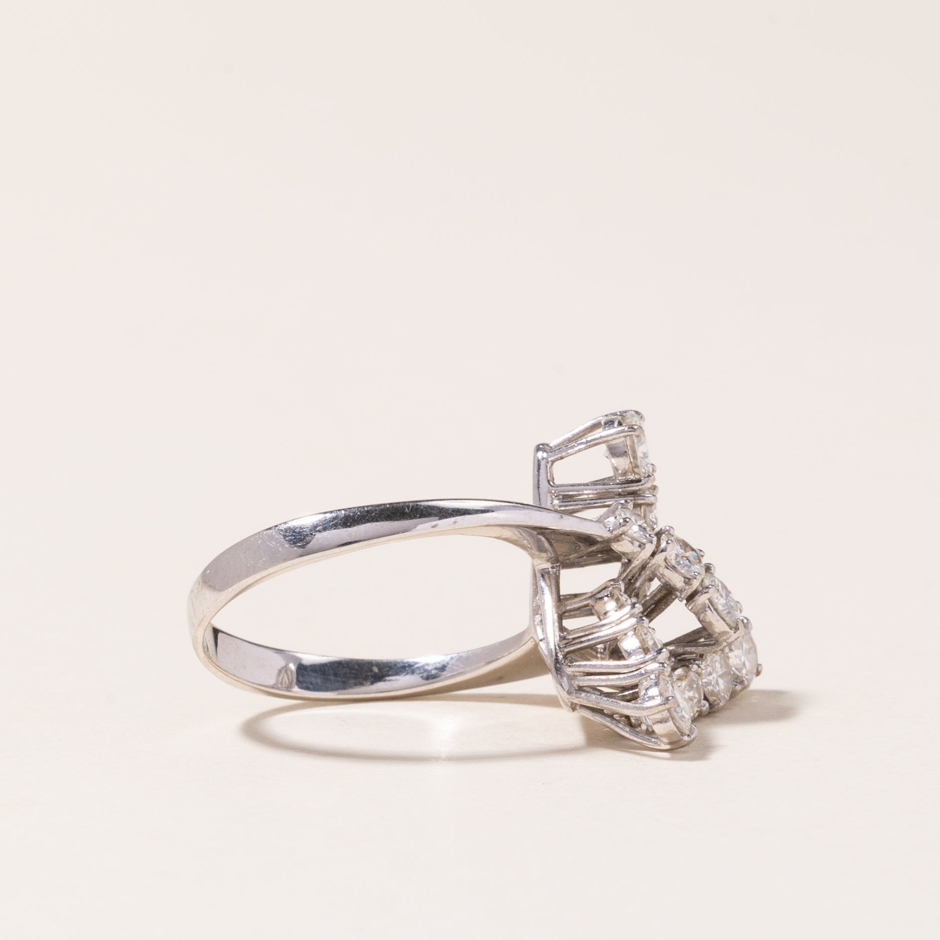 18K White Gold Diamond Abstract Ring | 2.00ctw | SZ 6.75 |