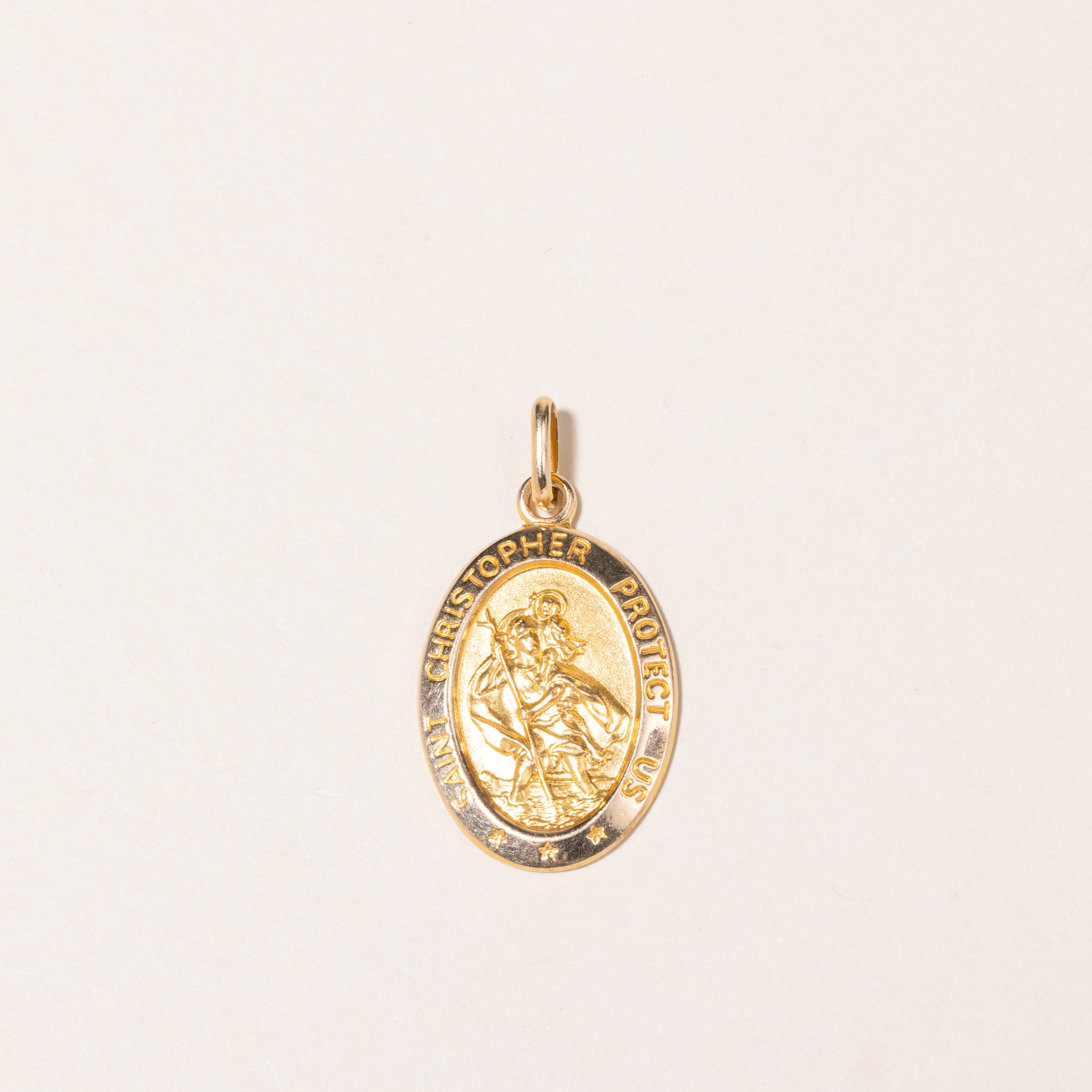 Pendentif médaillon Saint Christophe en or jaune 10 carats 