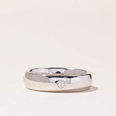 18k White Gold Flush Set Diamond Band | 0.17ct | SZ 7 |